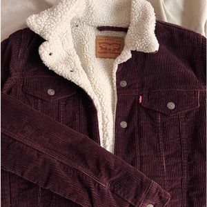 Sherpa fleece Burgundy Levi’s jacket